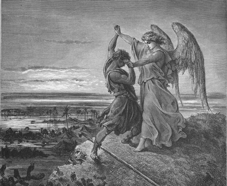  Gustave Doré ,&nbsp;  Jacob Wrestling with the Angel,  1855 